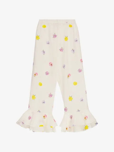 Sleeper Cha-Cha floral-print ruffled trousers
