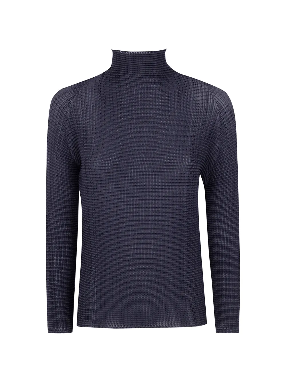 Issey Miyake pleated high-neck sweater - Blau