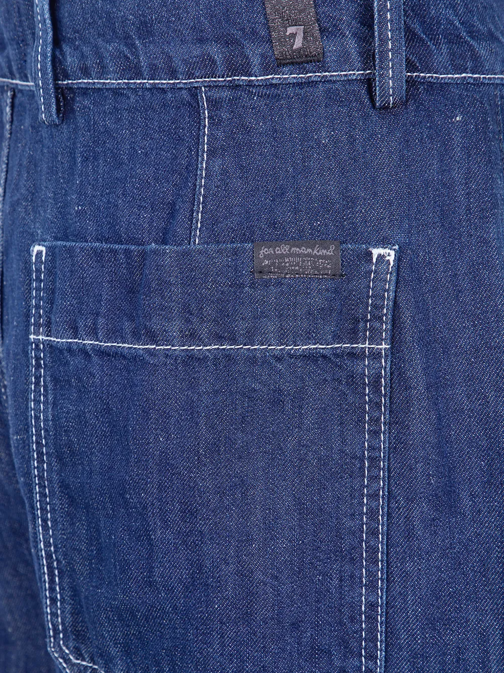  7 For All Mankind Vaqueros Anchos Con Costuras En Contraste - Azul 