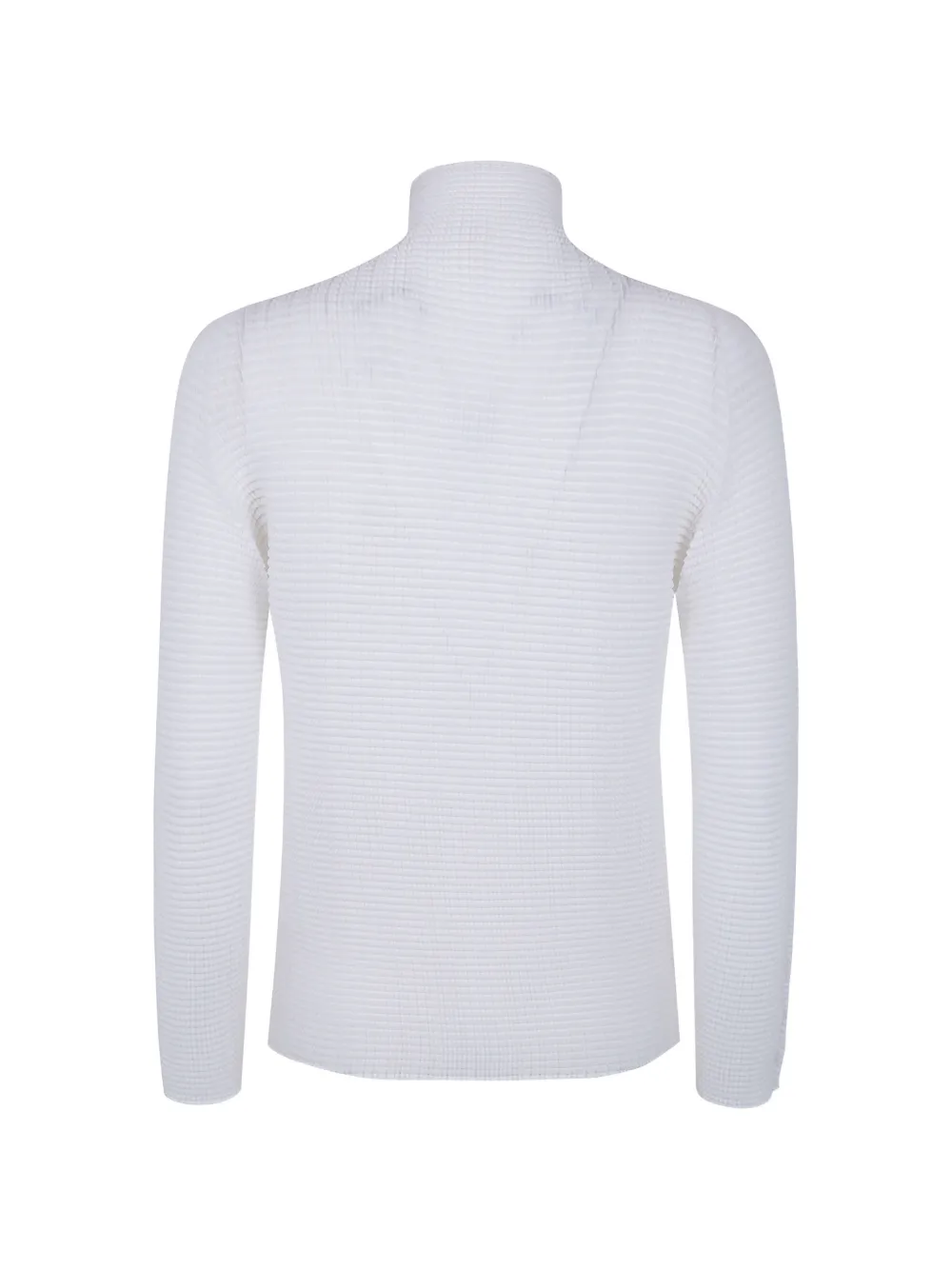 Issey Miyake Geplooide trui met hoge hals Wit