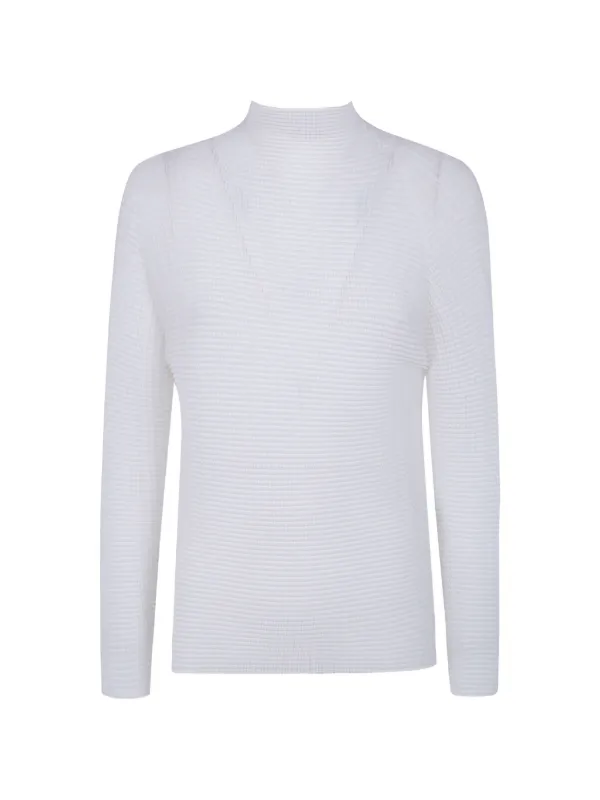 ISSEY MIYAKE プリーツ 長袖ハイネックトップス Pleats Please Issey