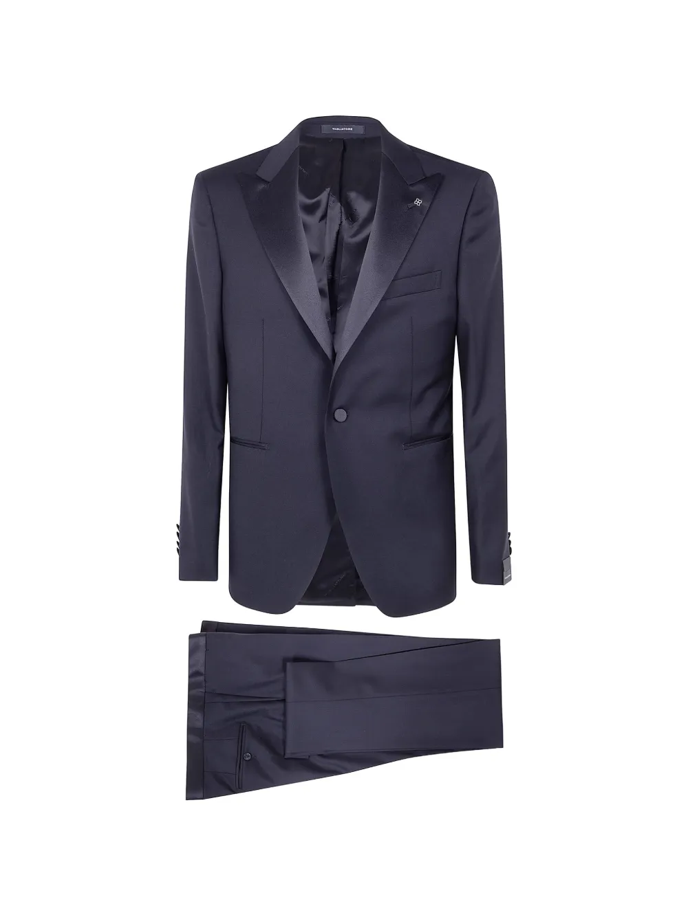 Tagliatore satin-trim peak-lapel suit - Blu