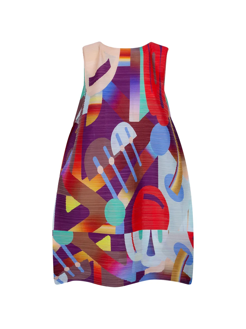 Pleats Please Issey Miyake abstract-print pleated coat - Viola