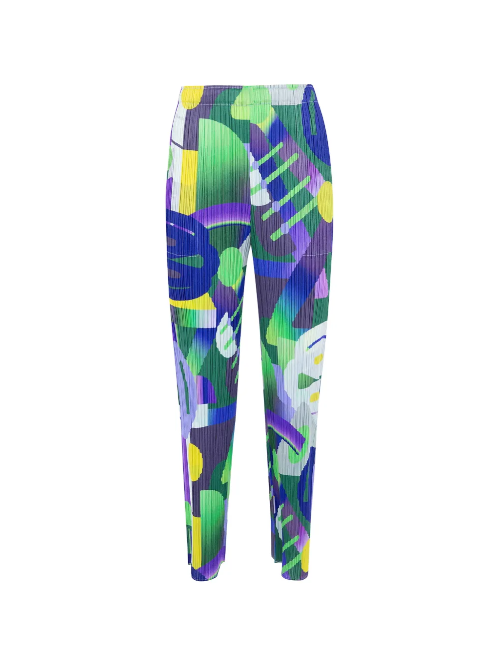 Pleats Please Issey Miyake Pleats Please abstract-print trousers - Verde