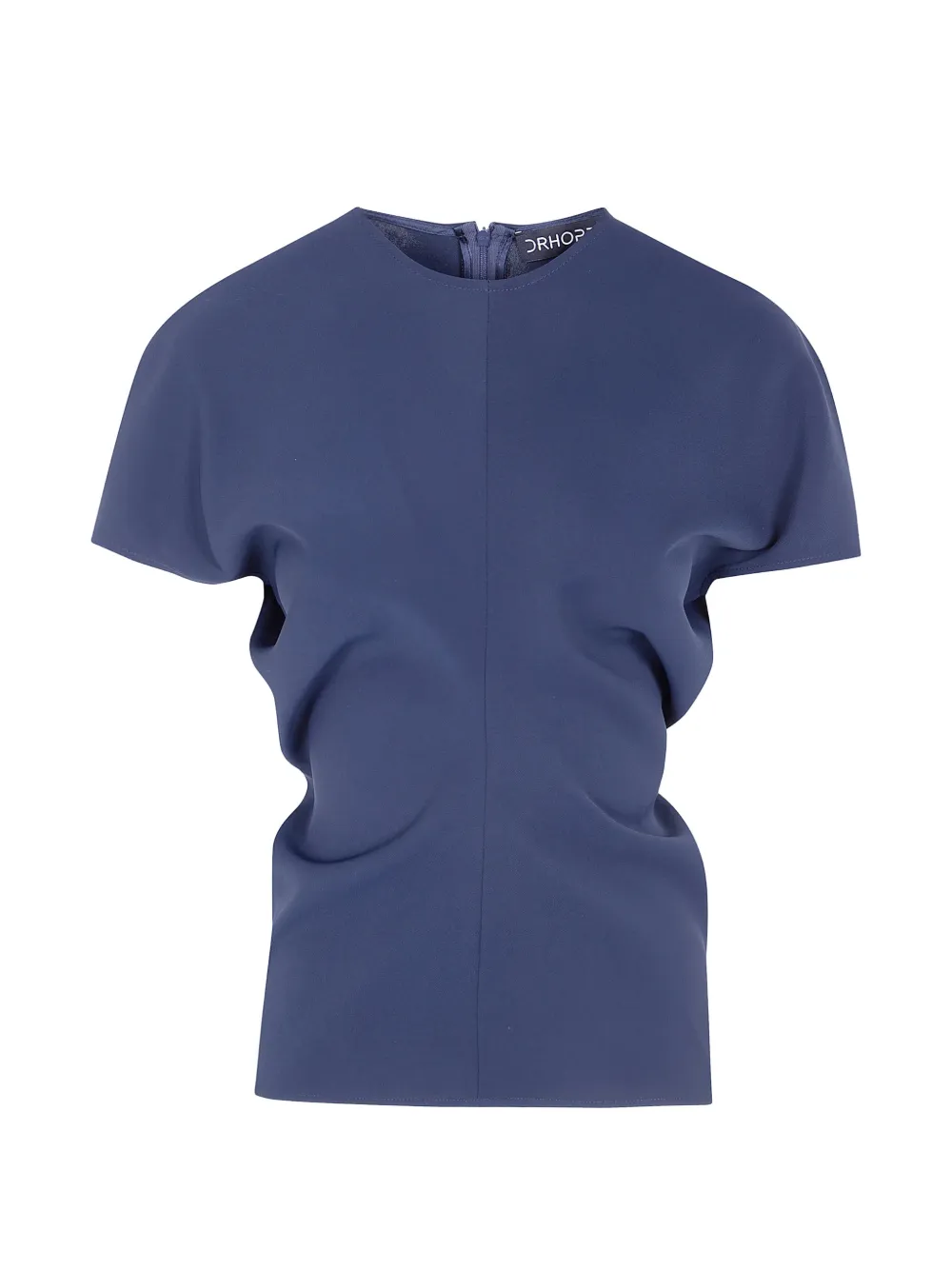 DRHOPE gathered-detail short-sleeve top - Blu