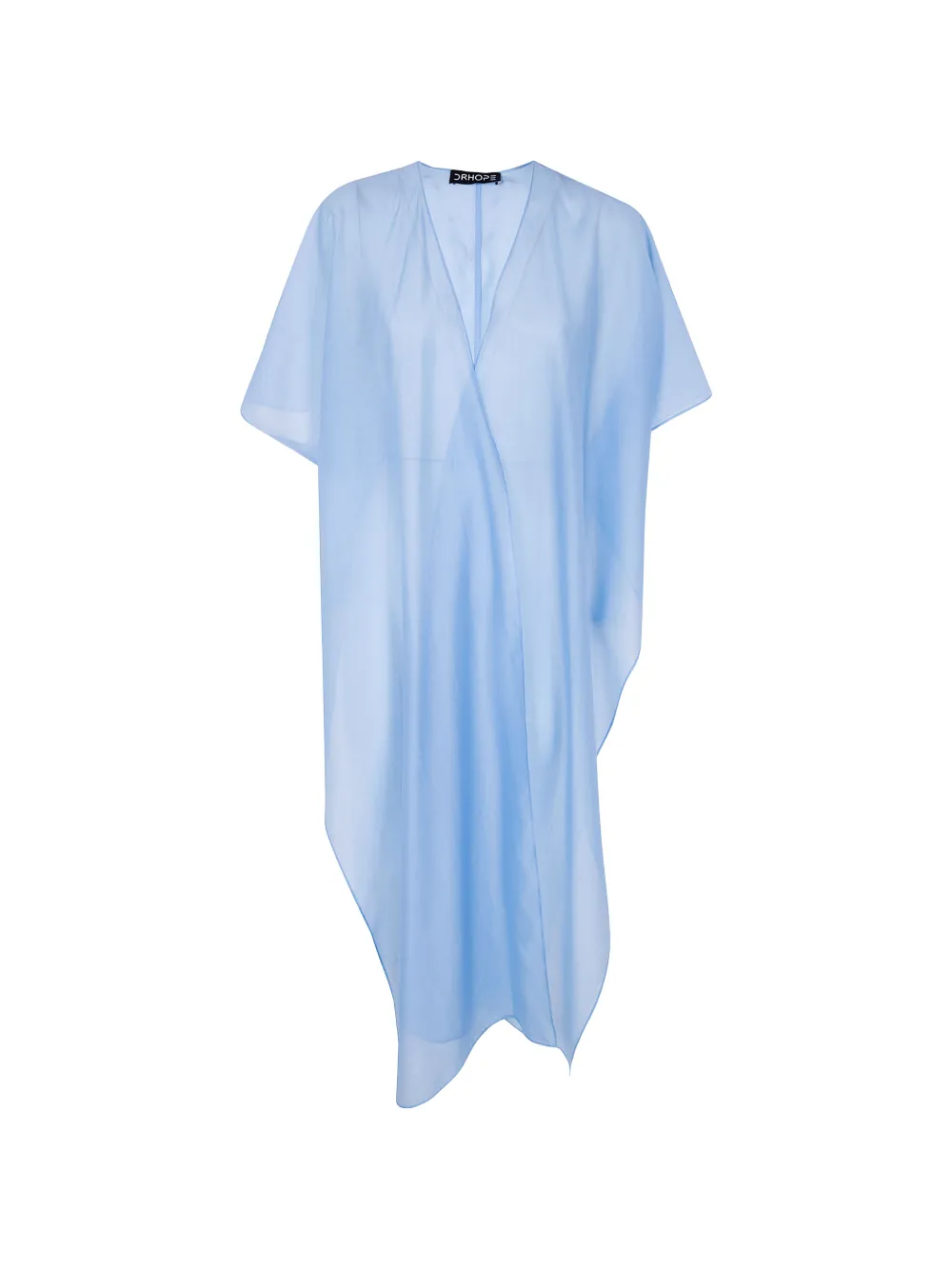 DRHOPE sheer asymmetric-hem cape - Blau
