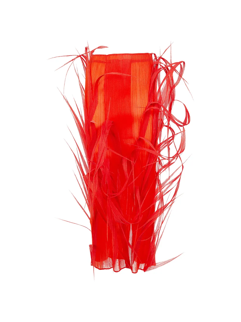 Issey Miyake Urban Jungle fringe-detail pleated skirt - Rosso