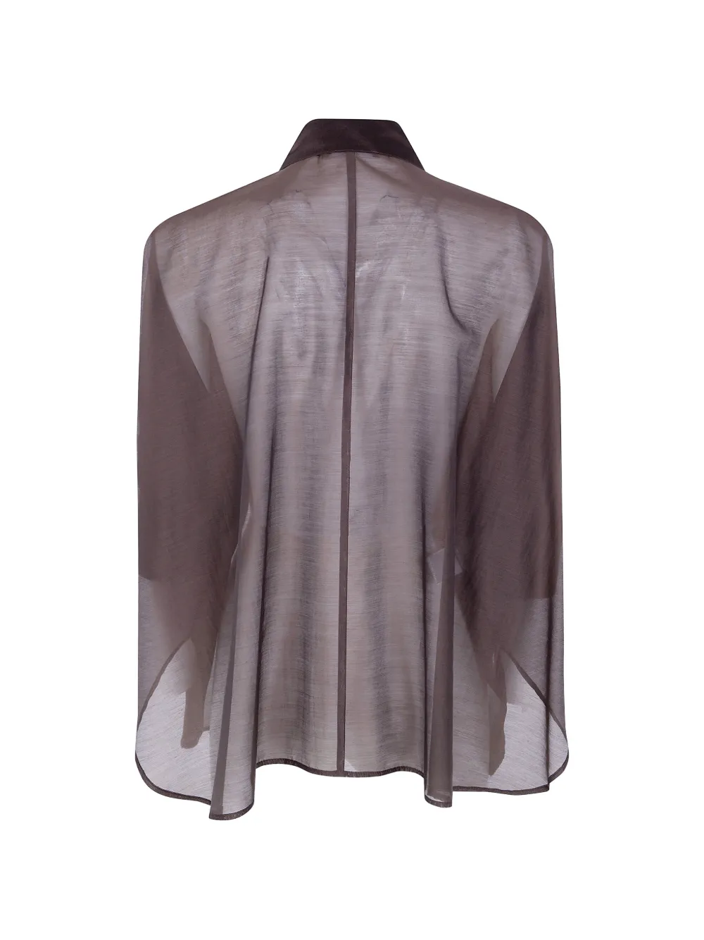  Drhope Camicia Semi Trasparente - Marrone 