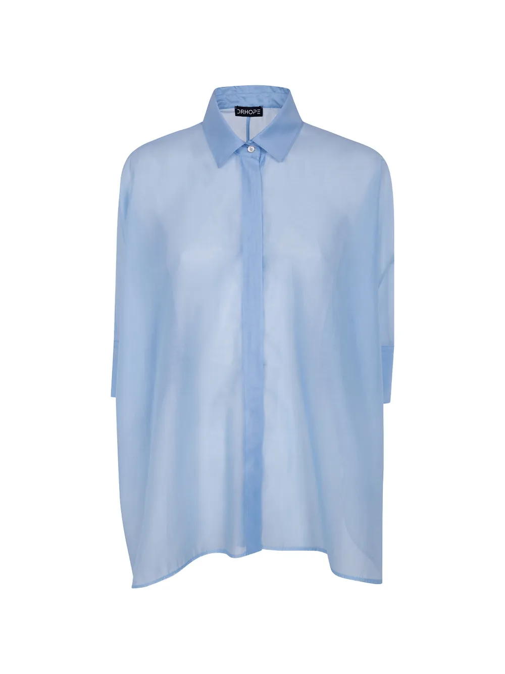 DRHOPE sheer button-up shirt - Blu