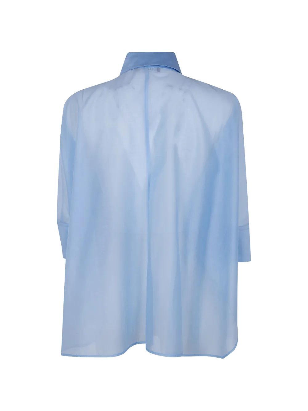  Drhope Camisa Translúcida Con Botones - Azul 