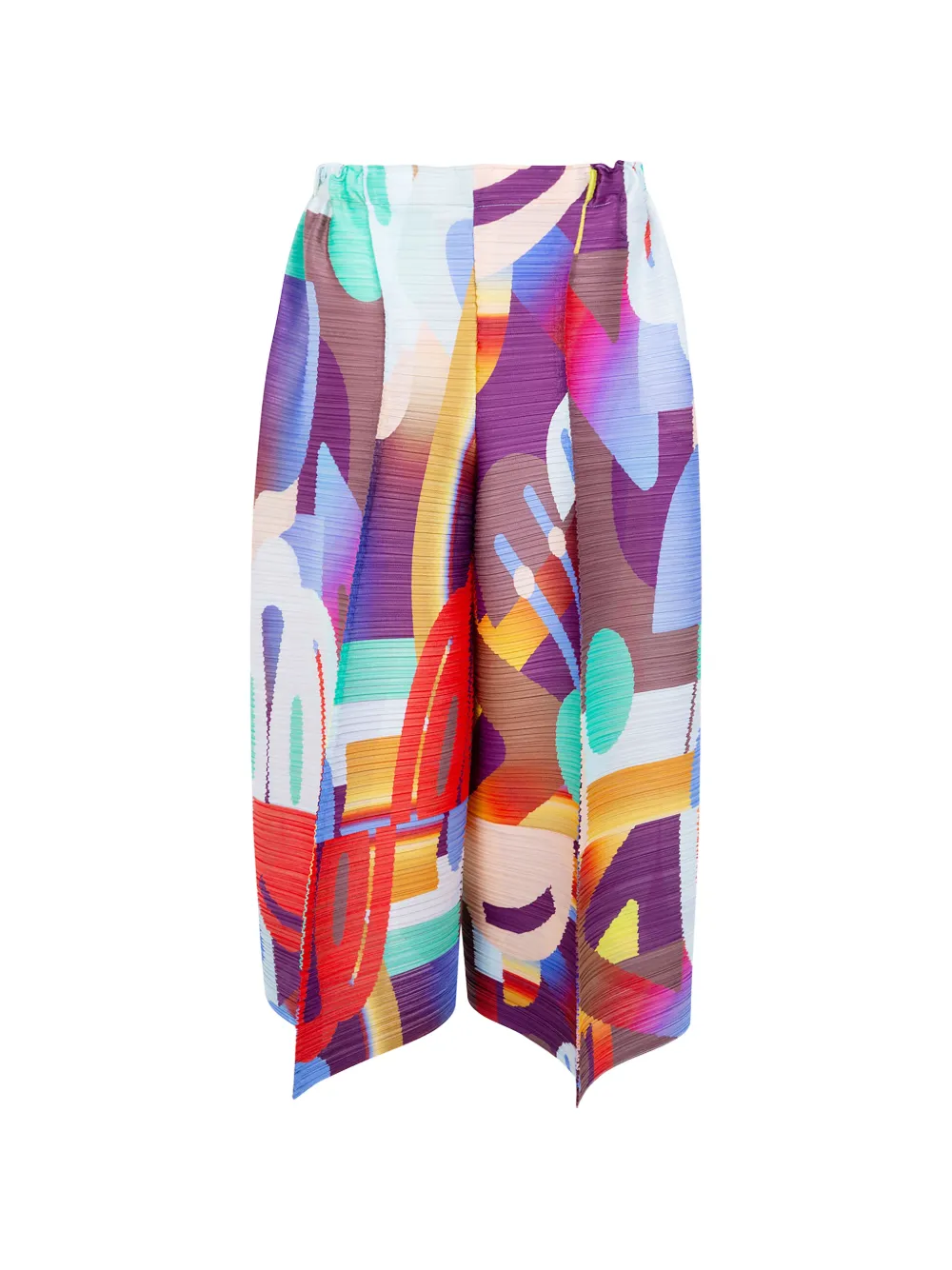 Pleats Please Issey Miyake Playground abstract-print shorts - Purple