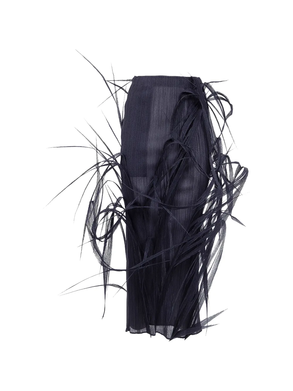 Issey Miyake Urban Jungle pleated fringed skirt - Nero