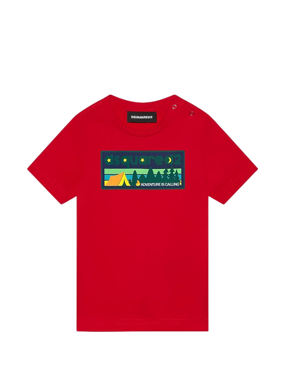 DSQUARED2 KIDS graphic-print shoulder-button T-shirt - Rosso