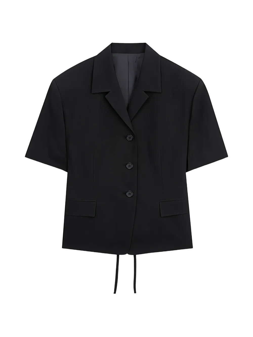 Juun.J lace-up short-sleeve jacket - Nero