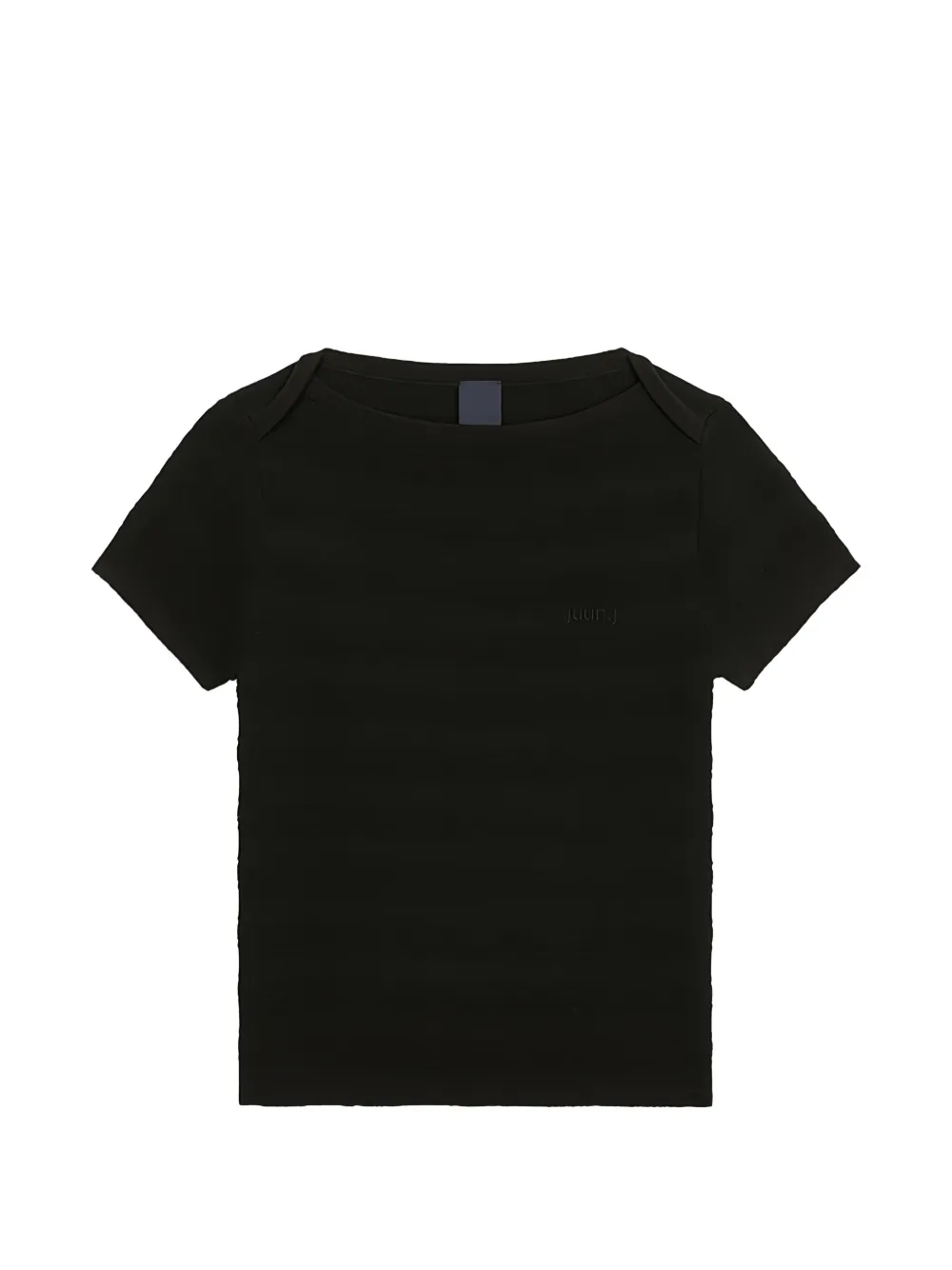 Juun.J ribbed boat-neck T-shirt - Nero
