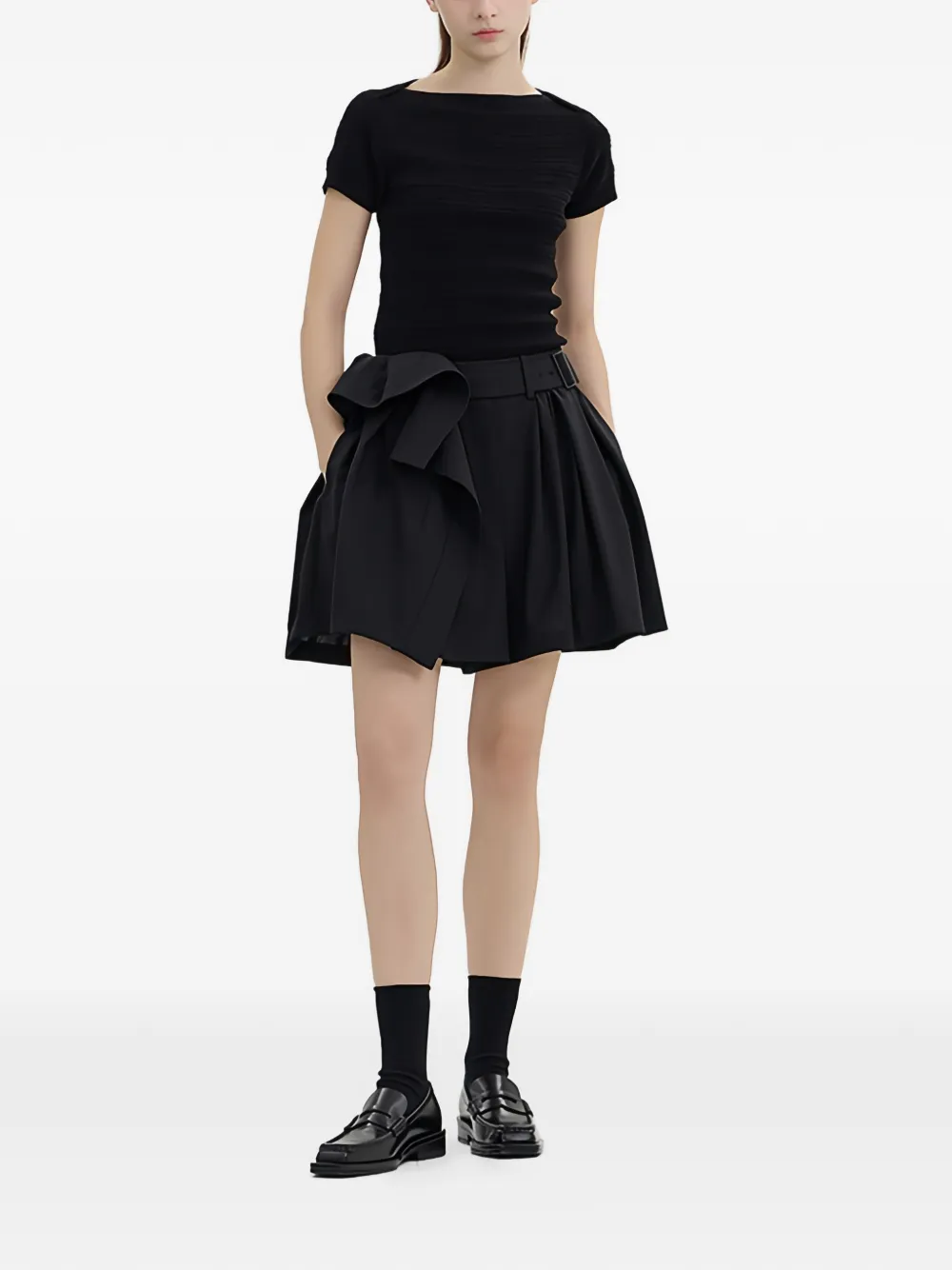 Juun.J T-shirt met boothals Zwart