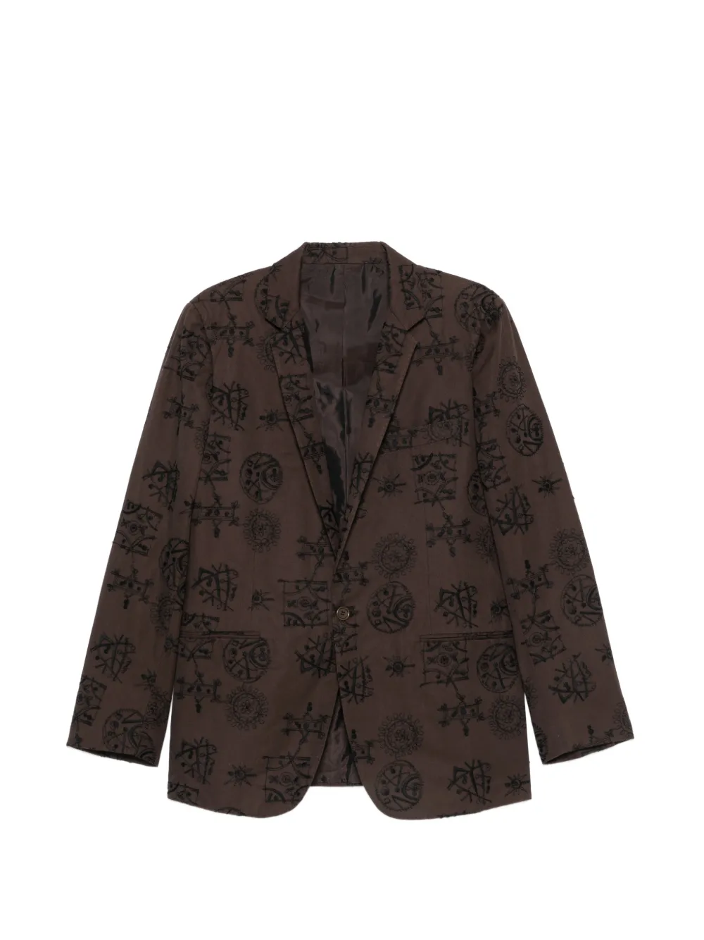 Romeo Gigli Pre-Owned 1990s embroidered single-breasted jacket - Marrone