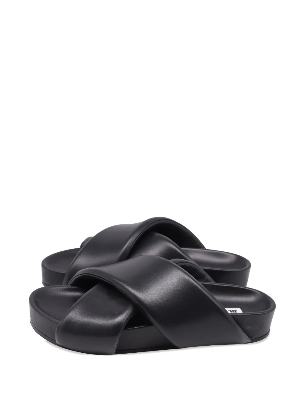 Jil Sander Pre-Owned padded cross-strap sandals - Nero