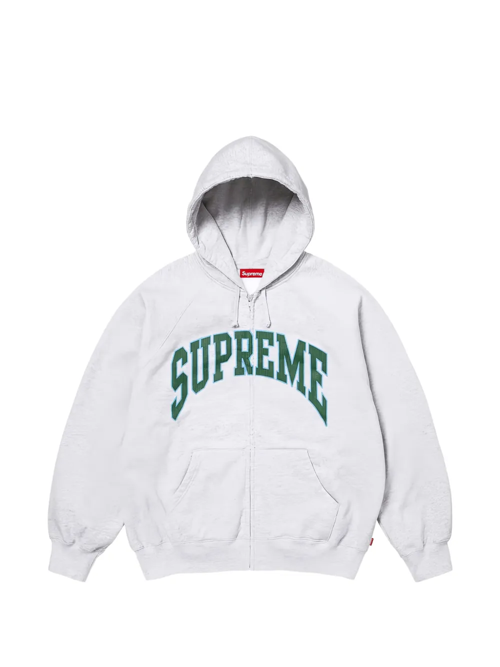 Supreme cracked raglan zip-up hoodie - Grigio