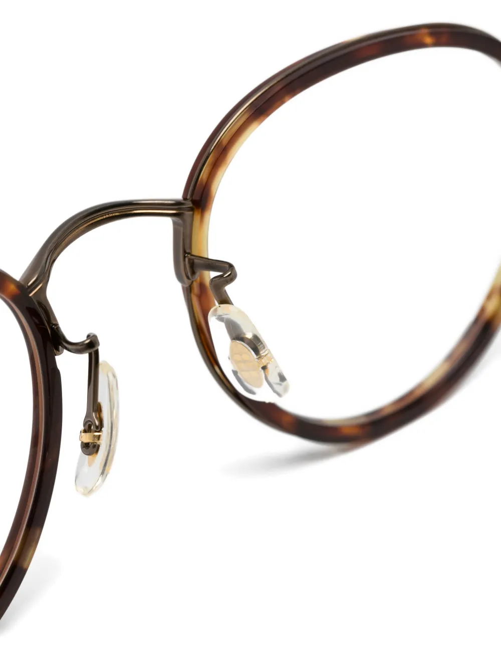 Oliver Peoples Bril met rond montuur Bruin