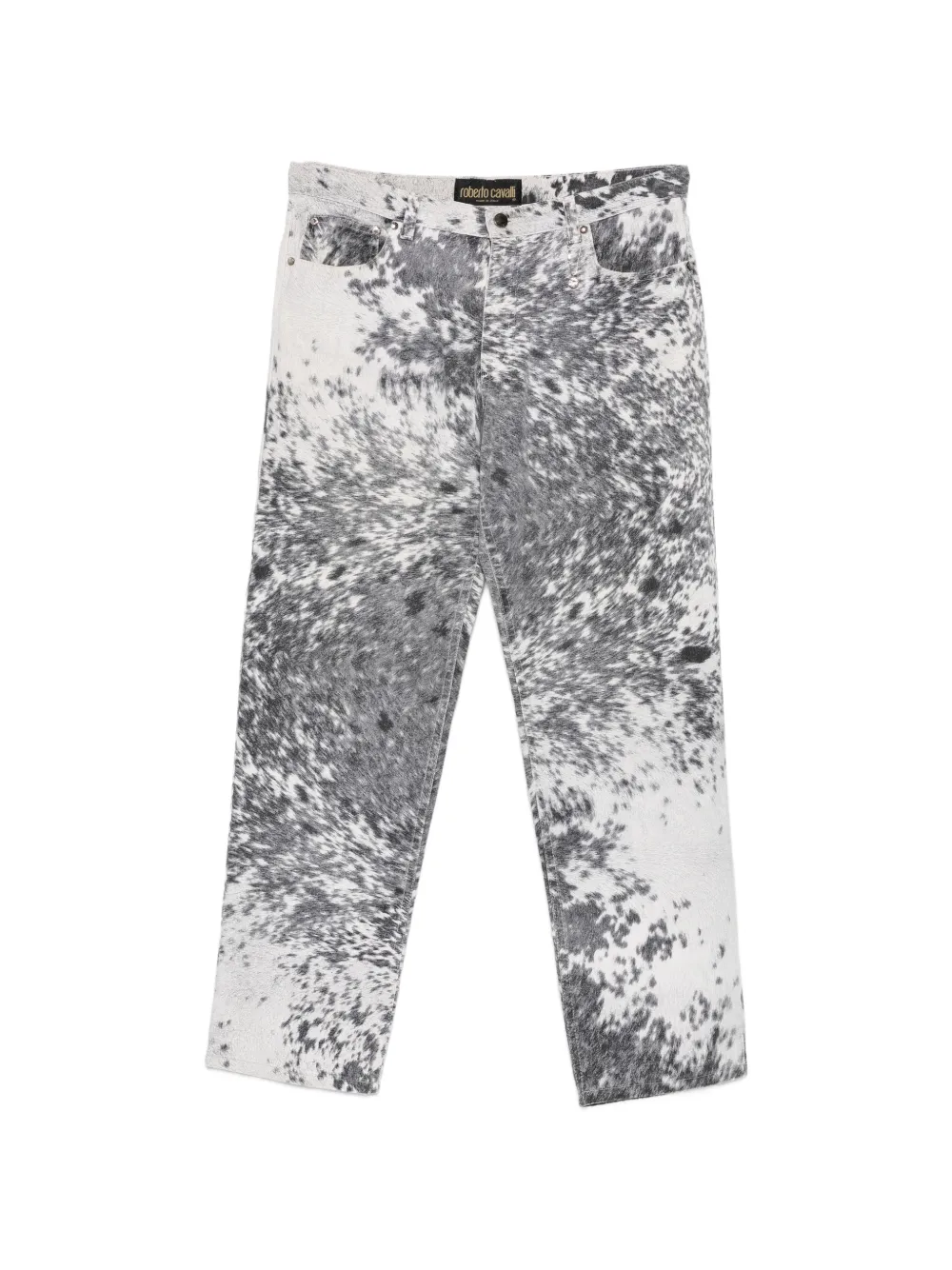 Roberto Cavalli Vintage 1990s cow-print trousers - Grigio
