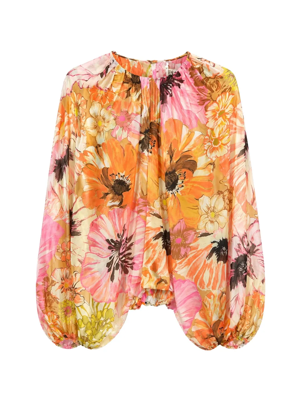 Dorothee Schumacher floral-print pleated blouse - Arancione