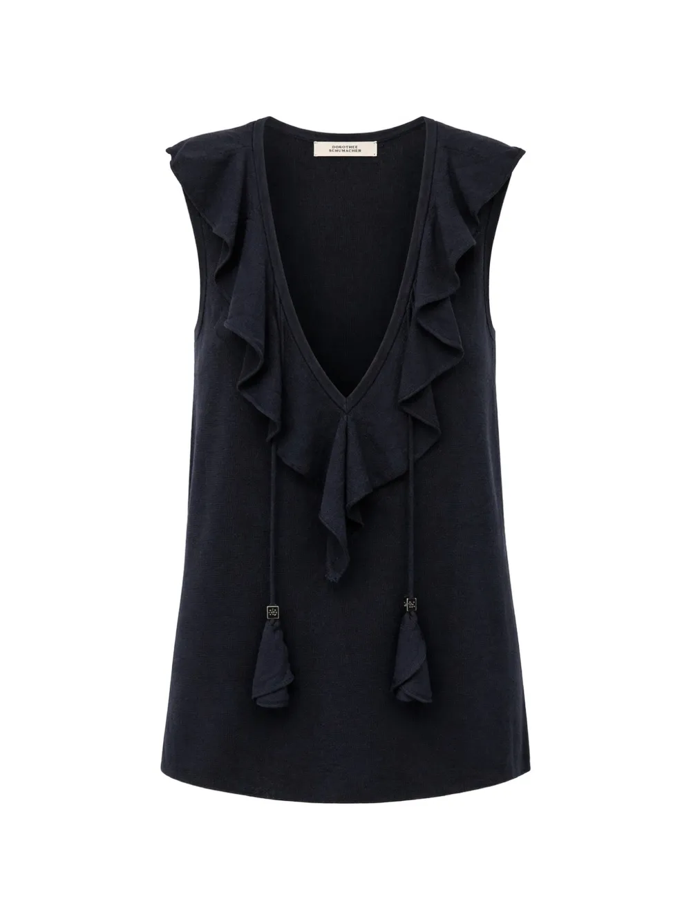 Dorothee Schumacher ruffled tassel-detail top - Blau
