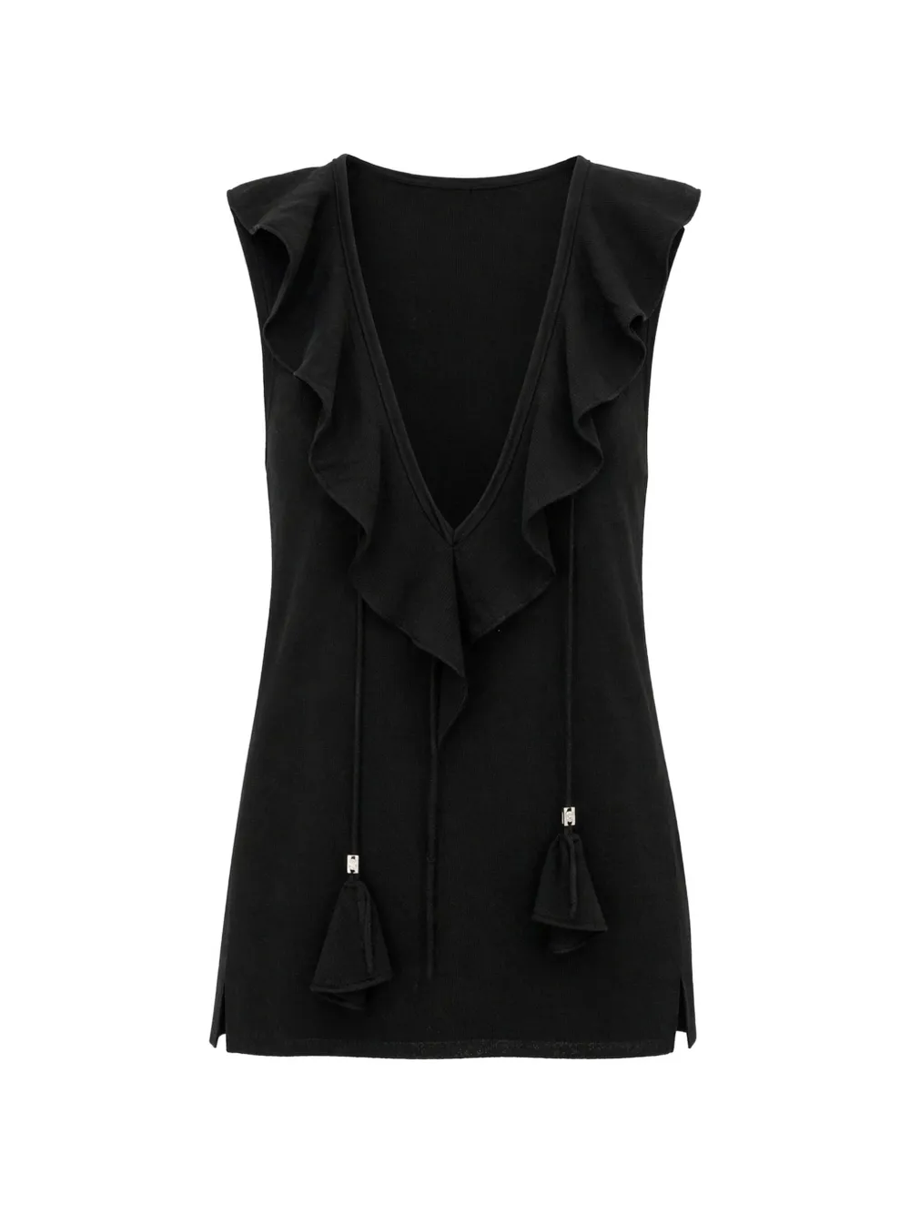 Dorothee Schumacher ruffled tassel-detail top - Schwarz