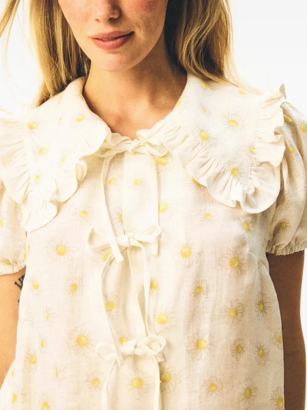 Sleeper Puff linnen loungewear blouse Beige