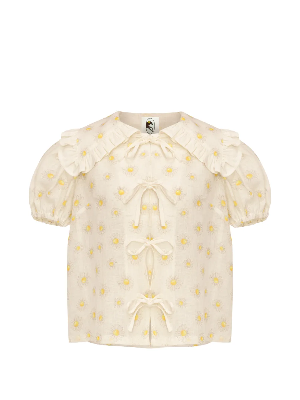 Sleeper Puff linen loungewear blouse - Toni neutri