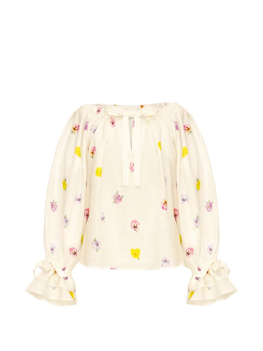 Sleeper Cha-Cha Bluse mit Blumenprint - Nude