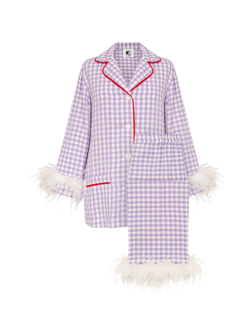 Sleeper Party feather-trim pajamas - Violett