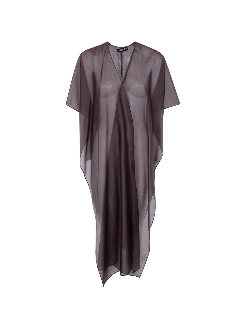 DRHOPE sheer V-neck cape - Braun