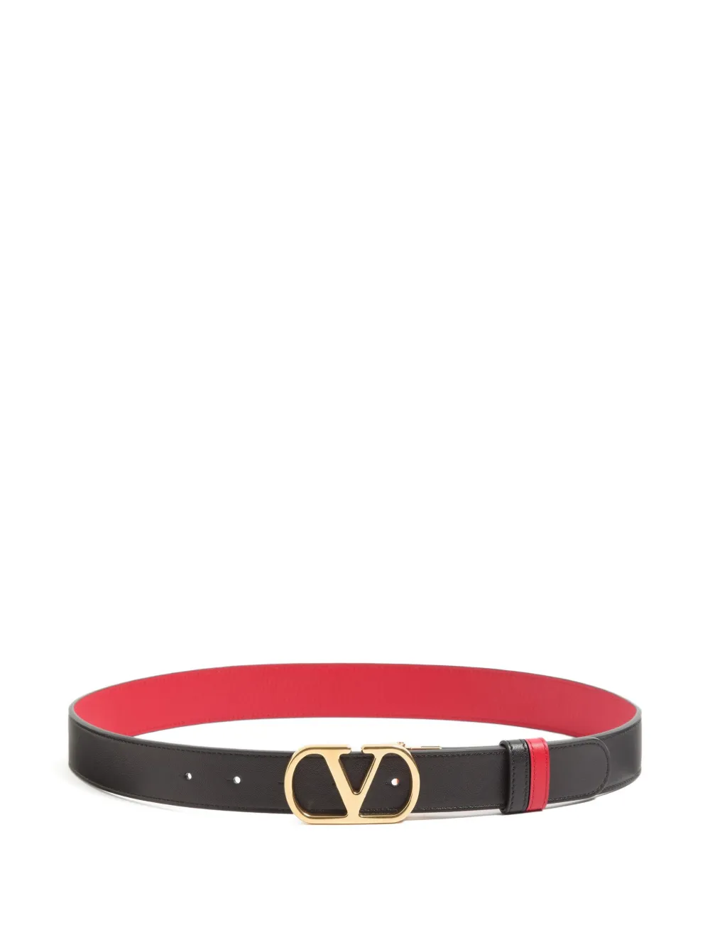Valentino Garavani VLogo Signature Wendegürtel aus glänzendem Kalbsleder - 30mm / 1,2 In. - Schwarz