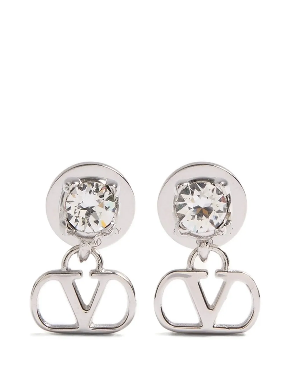 Valentino Garavani VLogo Signature earrings in metal and Swarovski® crystals - Silber