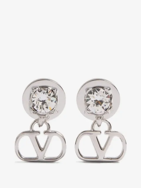 Valentino Garavani Vlogo Signature earrings in metal and swarovski crystals