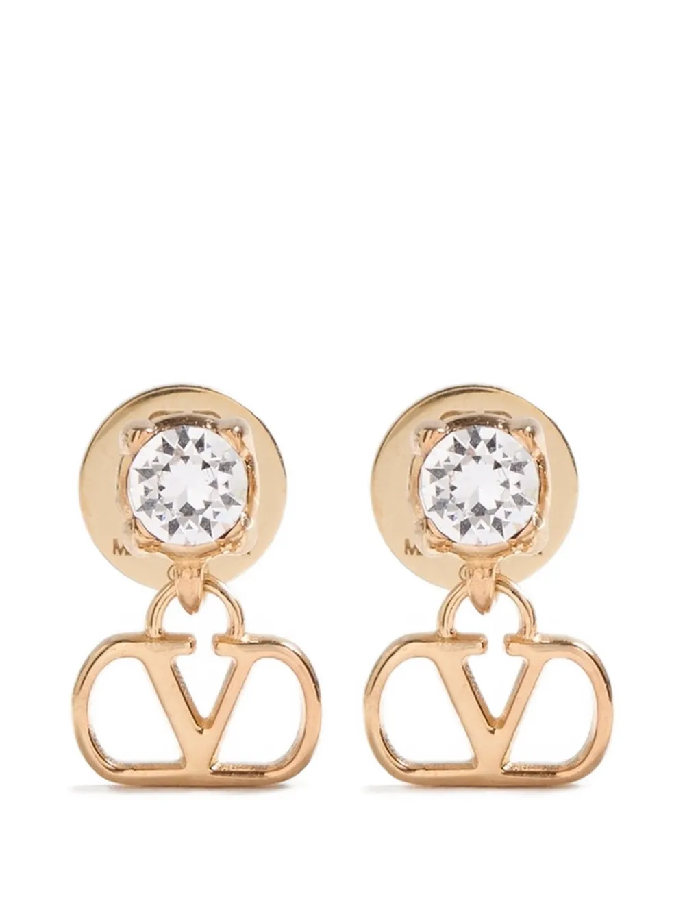 Valentino Garavani VLogo Signature earrings in metal and Swarovski® crystals - Gold
