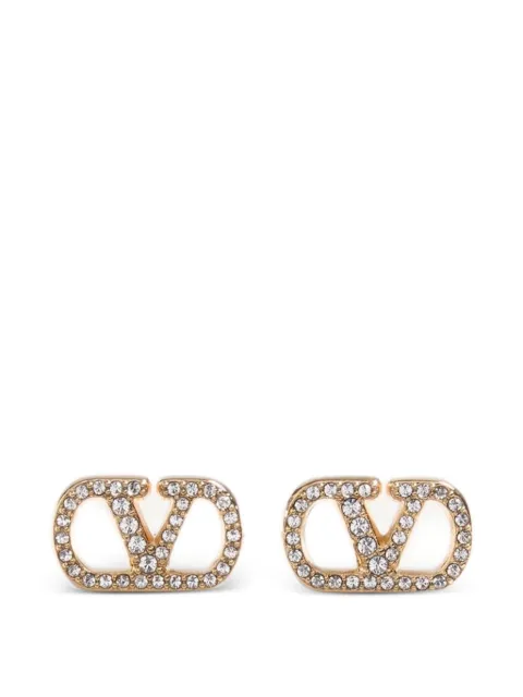 Valentino Garavani boucles d'oreilles VLogo Signature en métal et cristaux Swarovski