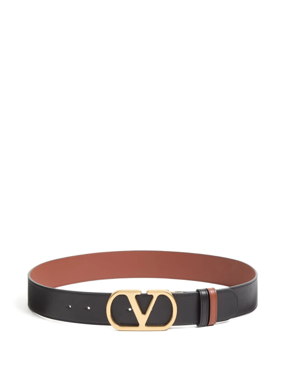 Valentino Garavani reversible Vlogo Signature belt in glossy calfskin 40mm - Black