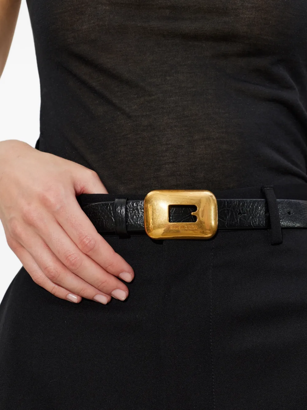 Balenciaga Leren riem Zwart
