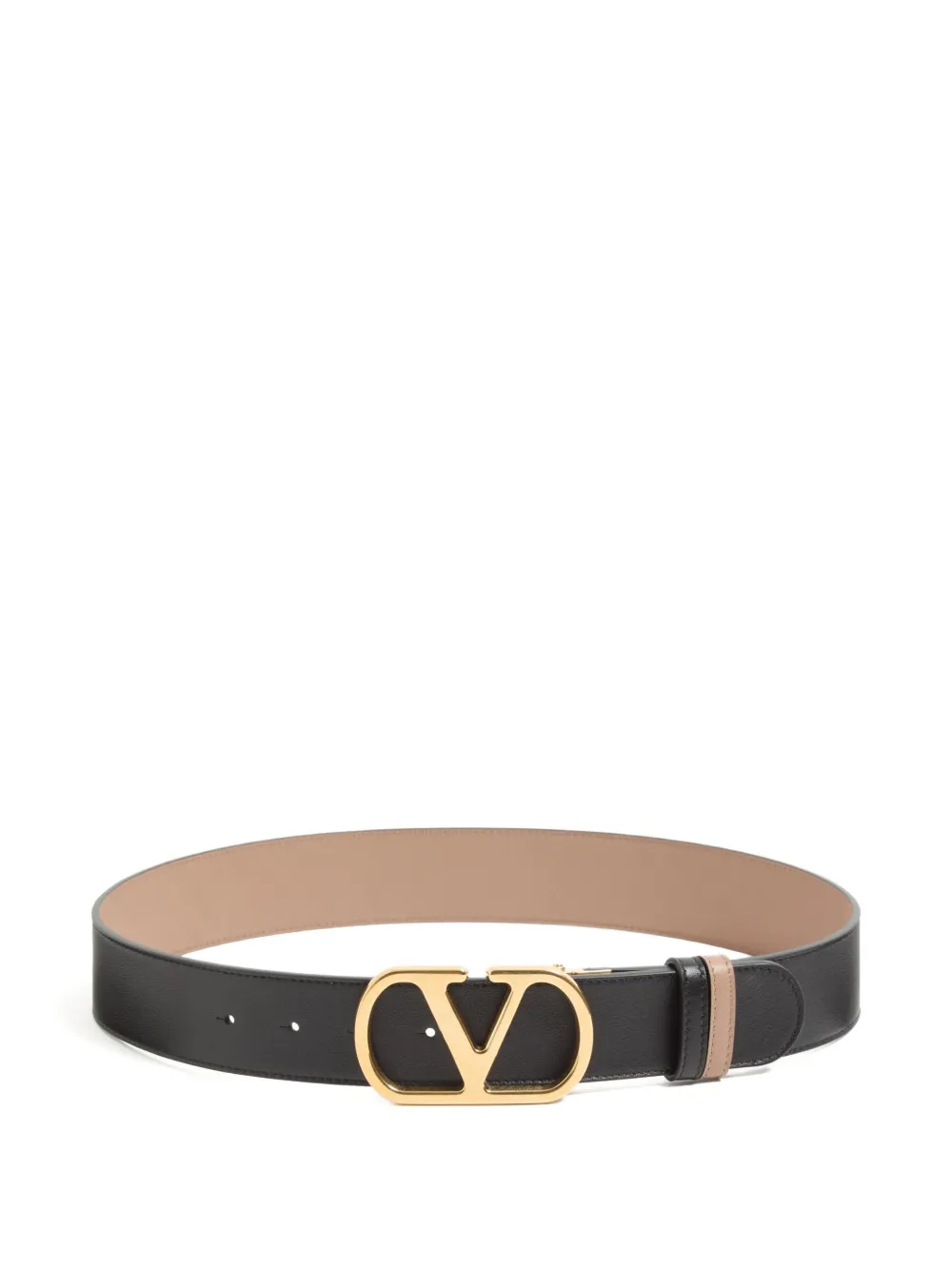 Valentino Garavani reversible Vlogo Signature belt in glossy calfskin 40mm - Nero