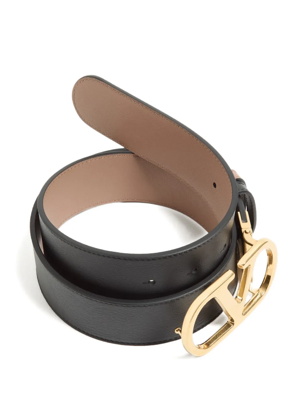 Valentino Garavani Omkeerbare Vlogo Signature riem in glanzend kalfsleer 40 mm Zwart