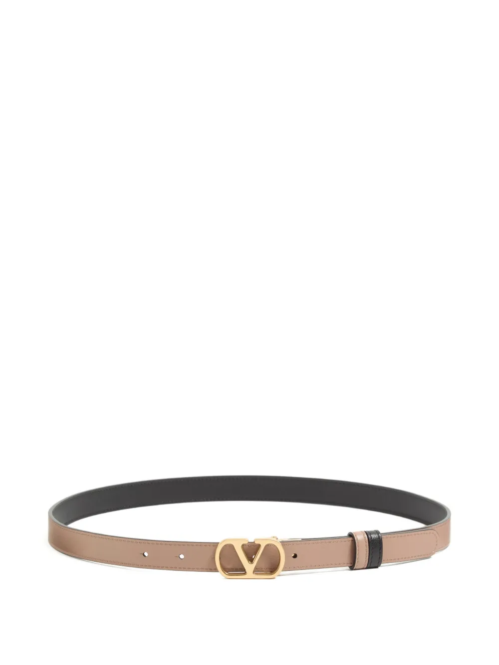 Valentino Garavani VLogo Signature omkeerbare glanzende kalfsleren riem Zwart