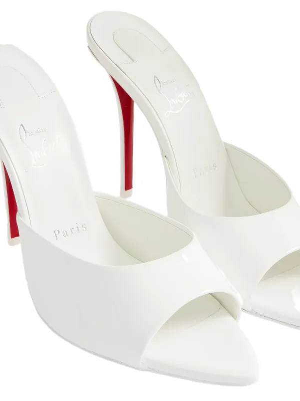 Christian Louboutin Miss Z Patent Mules | White | FARFETCH