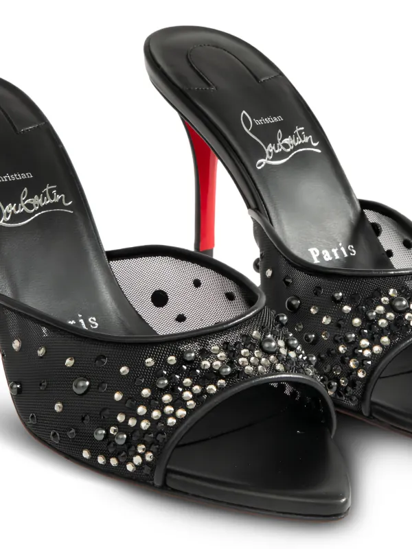 Christian Louboutin スタッズ ミュール Christian Louboutin Miss Z crystal-embellished Mules | Black