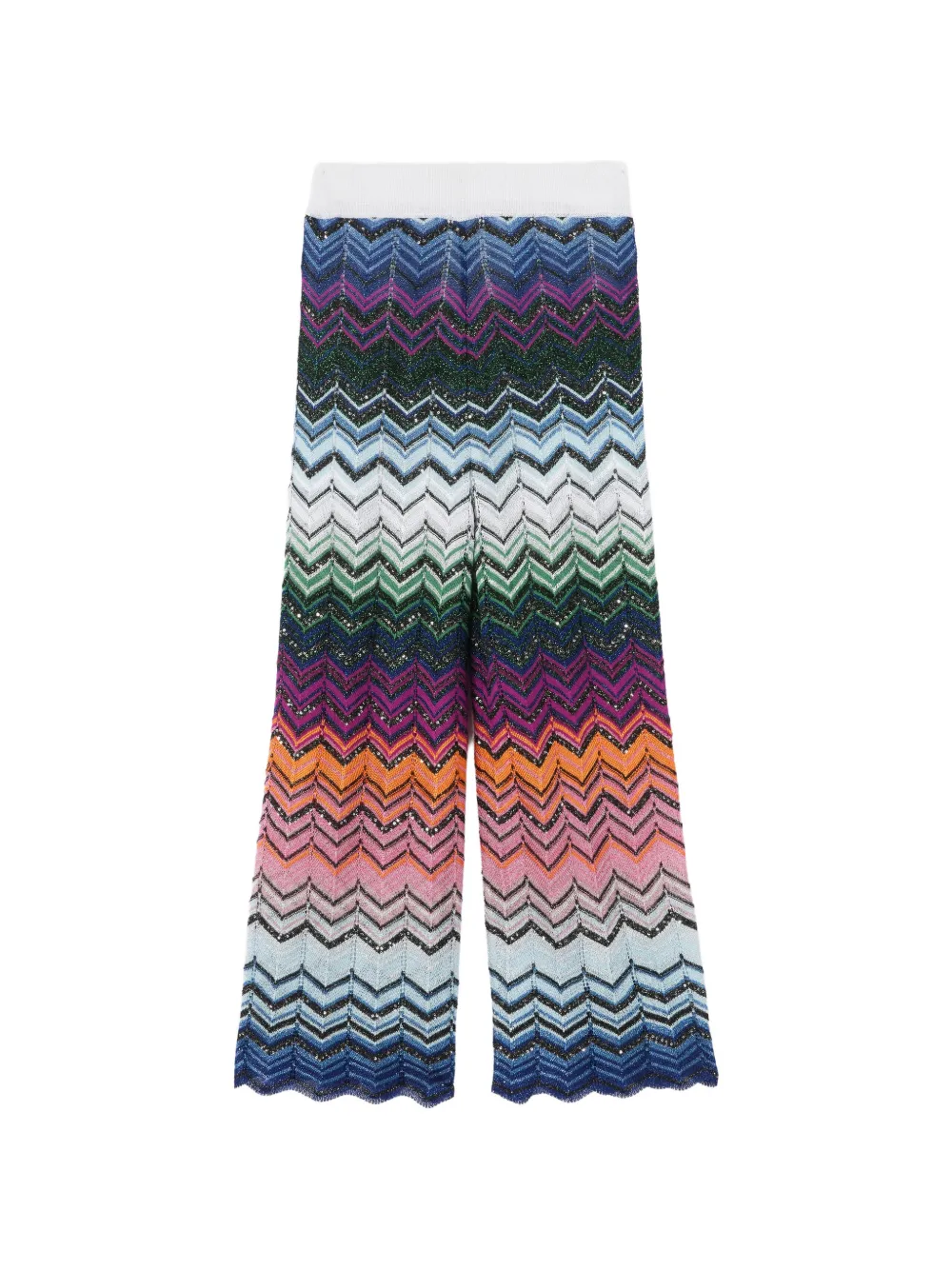 Missoni Kids Broek verfraaid met pailletten en zigzag-patroon Blauw