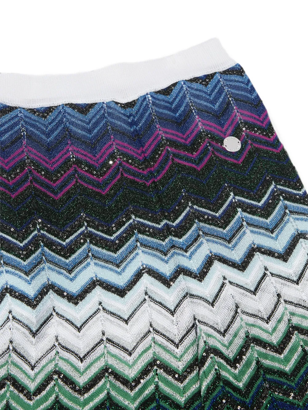 Missoni Kids Broek verfraaid met pailletten en zigzag-patroon Blauw