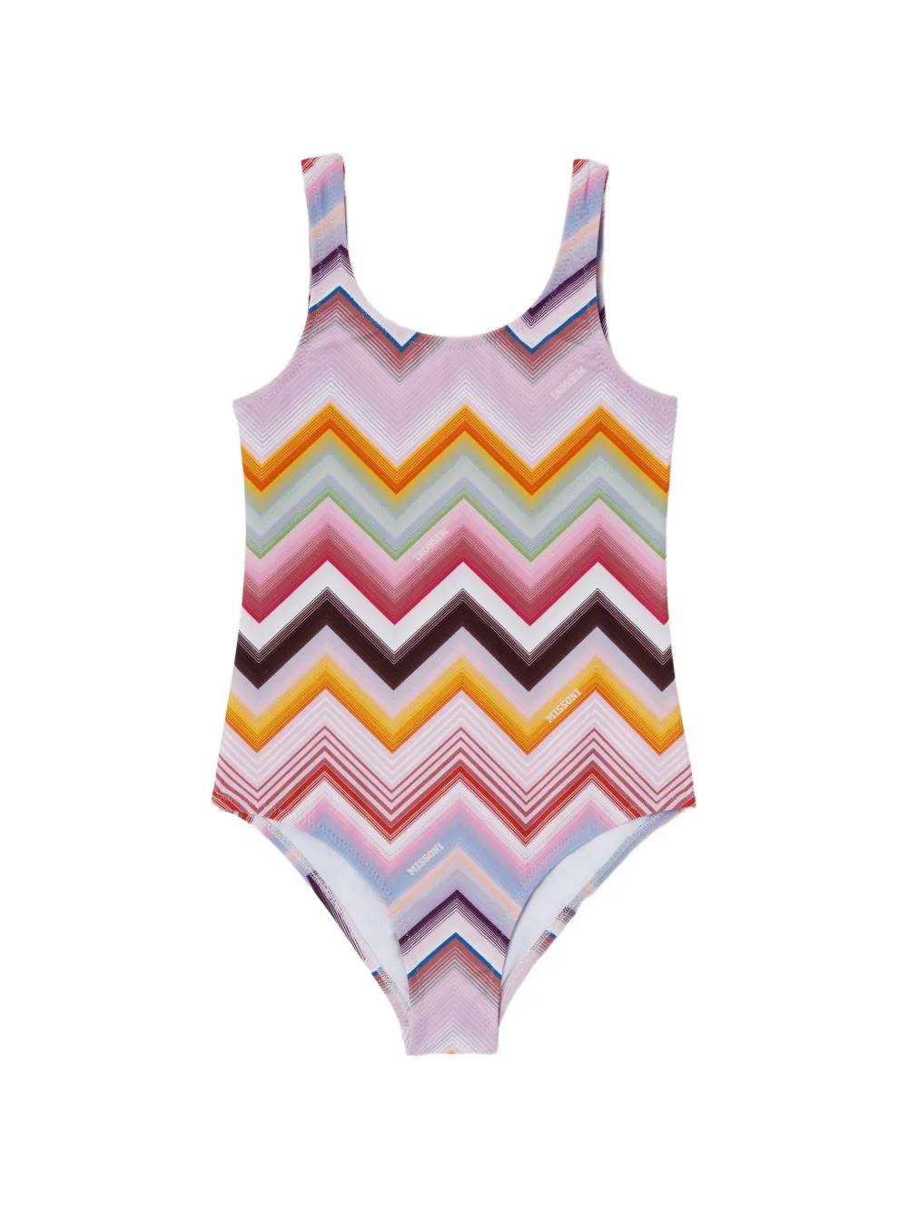 Missoni Kids zigzag-pattern swimsuit - Rosa
