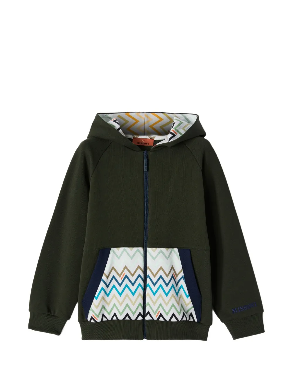 Missoni Kids zigzag-print zip-up hoodie - Grün