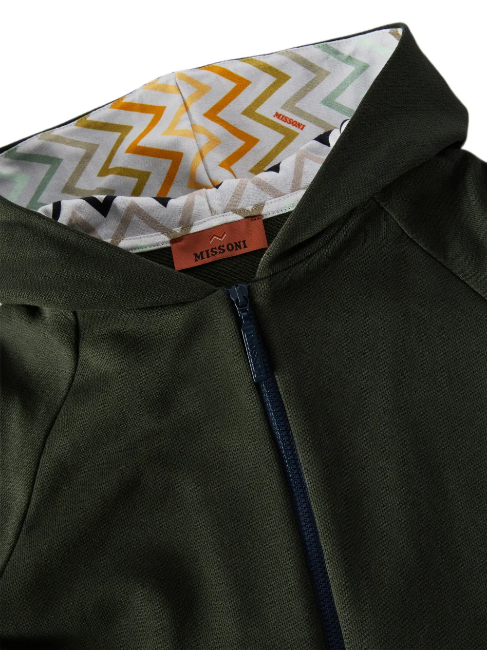 Missoni Kids Hoodie met zigzagprint Groen